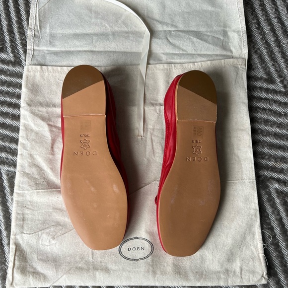 DÔEN Fifi flats, brand new size 6.5, Red Nappa - Picture 6 of 6